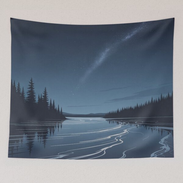 Item preview, Yukon River - Night scenery designed and sold by DamioPolArt.