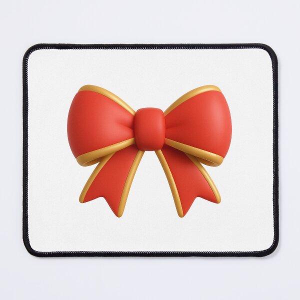 Item preview, Elegant red decorative bow with golden edges, festive ribbon design perfect for Christmas and holiday projects designed and sold by Mimoshi ⭐⭐⭐⭐⭐.