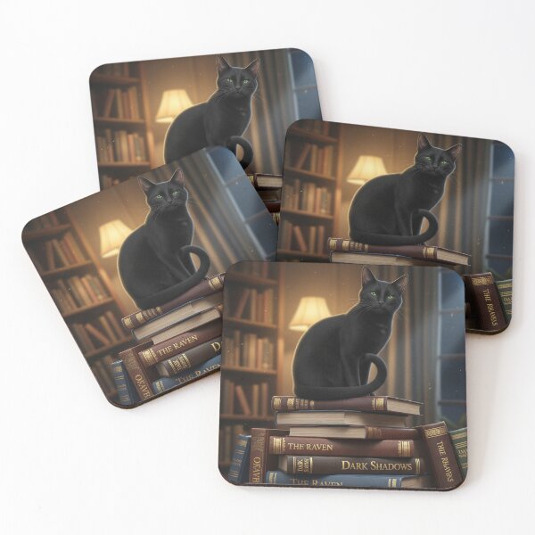 Artikelvorschau, Schwarze Katze auf Buch entworfen und verkauft von Obinne.