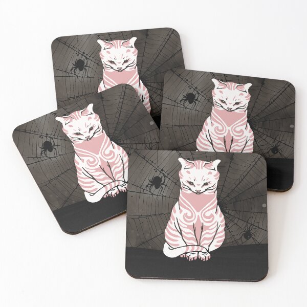 Item preview, Girly Goth Cat Spider Web Halloween Pink Black designed and sold by TackyTime.