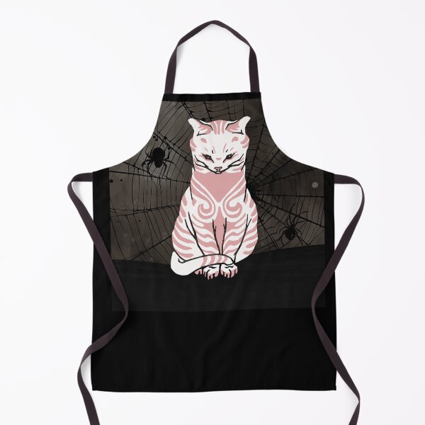 Aperçu de l'œuvre Chat gothique girly toile d'araignée Halloween rose noir créée et vendue par TackyTime.