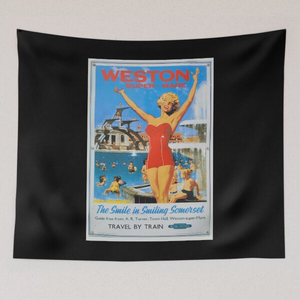 Item preview, Weston Super Mare Seaside Vintage Train Advert 1950s 1960s designed and sold by KALEIDOSCOPE UK.