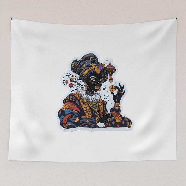 Item preview, Black Moorish Magician Woman – Alchemist & Joker Fantasy Art  designed and sold by OsasChild.