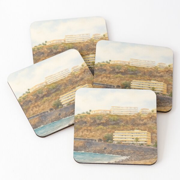 Item preview, Watercolor of Puerto de la Cruz, Tenerife – Atlantic Coast designed and sold by Miradas del Mundo.