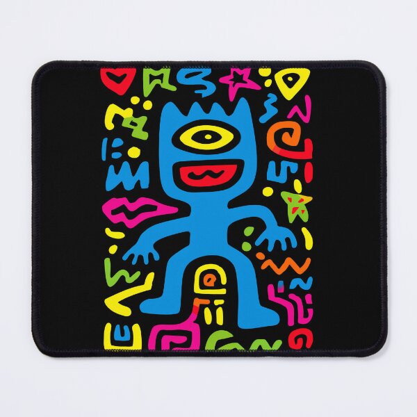 Item preview, Blue Funky Neon Alien – Quirky One-Eyed Pop Art Character designed and sold by Moisky Patterns.