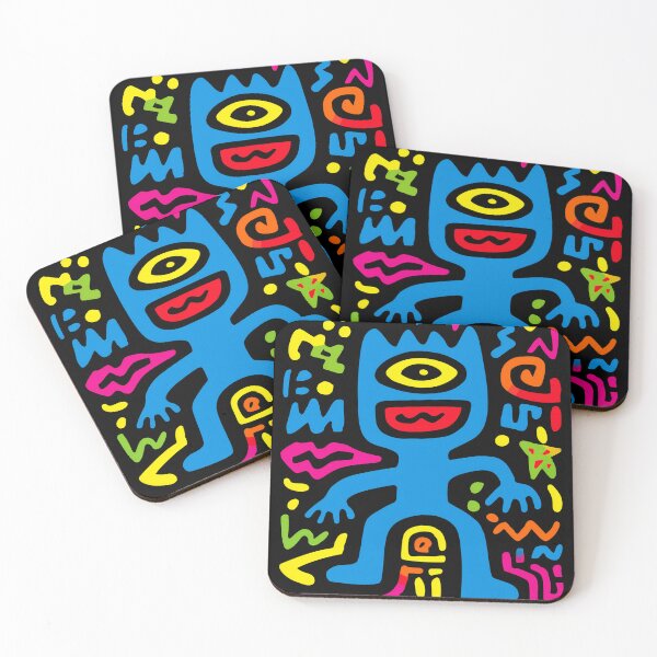 Item preview, Blue Funky Neon Alien – Quirky One-Eyed Pop Art Character designed and sold by Moisky Patterns.