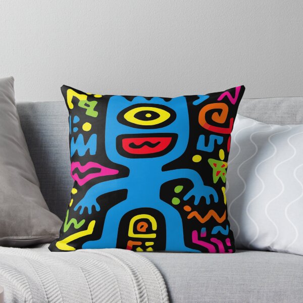 Item preview, Blue Funky Neon Alien – Quirky One-Eyed Pop Art Character designed and sold by Moisky Patterns.