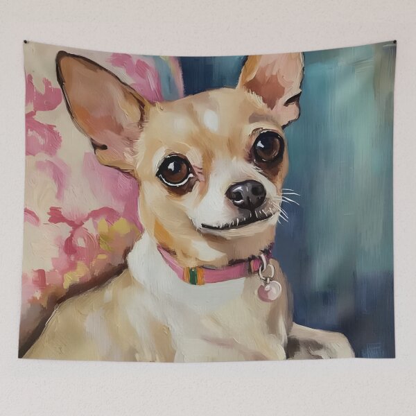 Item preview, Preppy Chihuahua portrait designed and sold by SophieClimaArt.