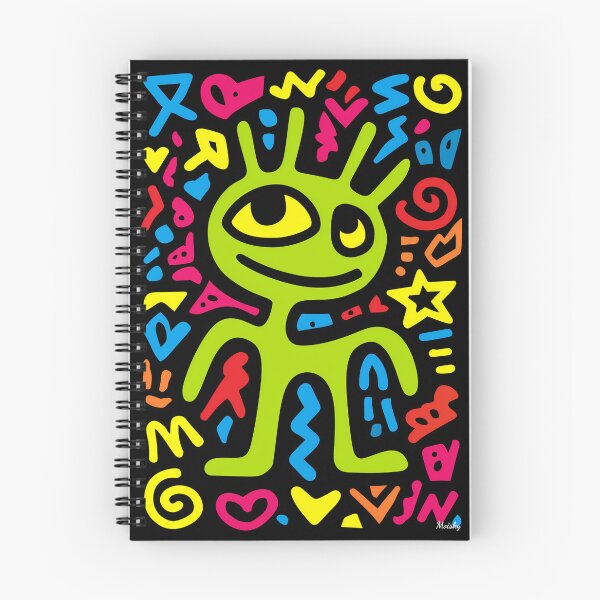 Item preview, Green Funky Neon Alien – Smiling Pop Art Character designed and sold by Moisky Patterns.