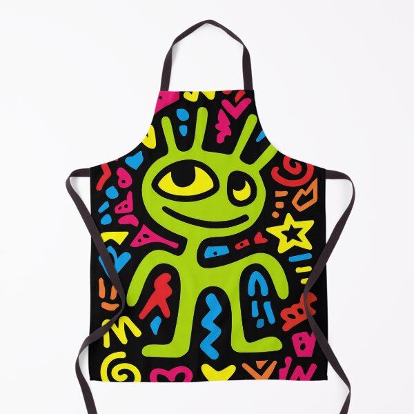 Item preview, Green Funky Neon Alien – Smiling Pop Art Character designed and sold by Moisky Patterns.