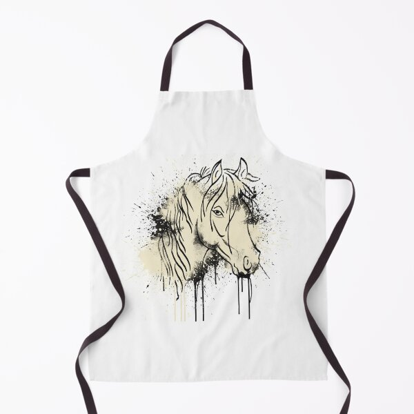Item preview, Outline of horse head with black and cream splashes of paint designed and sold by Brownies22.