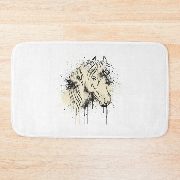 Item preview, Outline of horse head with black and cream splashes of paint designed and sold by Brownies22.
