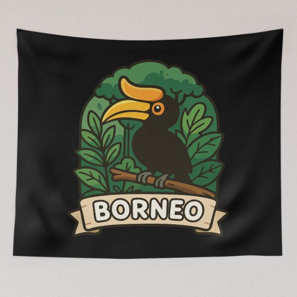 Item preview, Rhinoceros Hornbill Borneo designed and sold by TomFrontierArt.