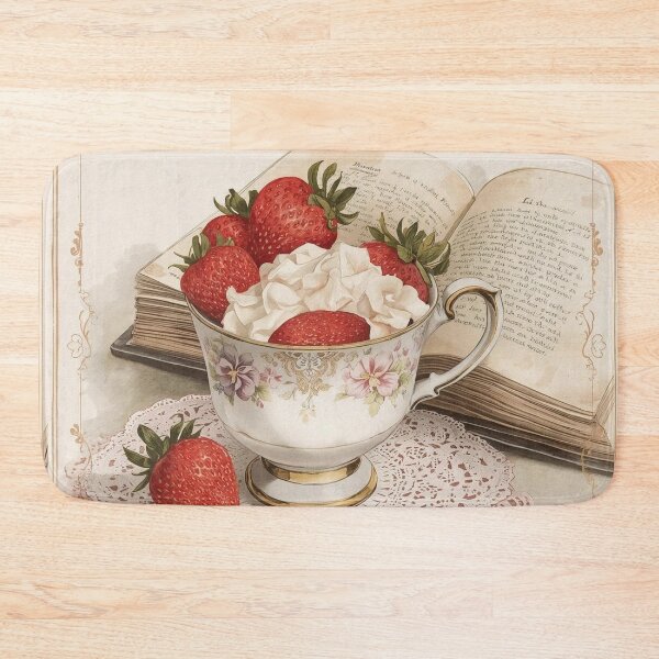 Item preview, Strawberries & Cream – Cottagecore Tea Time designed and sold by Deezyned.
