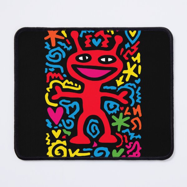 Item preview, Red Funky Neon Alien – Smiling Pop Art Character with Antennas designed and sold by Moisky Patterns.
