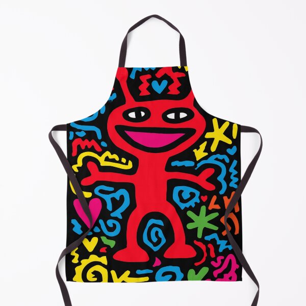 Item preview, Red Funky Neon Alien – Smiling Pop Art Character with Antennas designed and sold by Moisky Patterns.