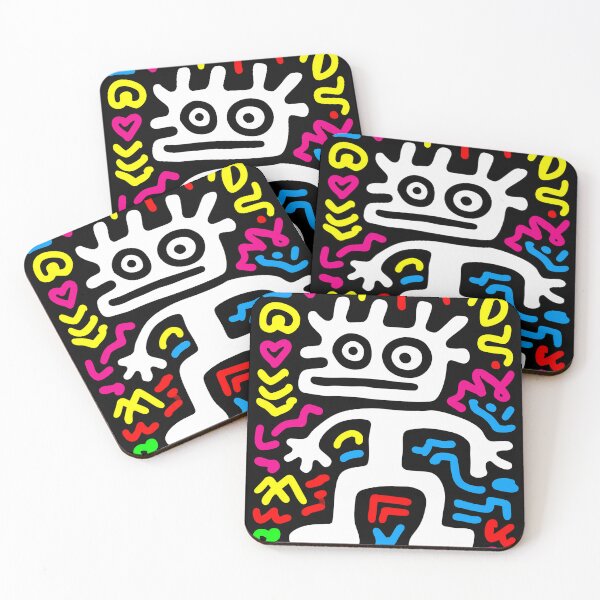Item preview, White Funky Neon Alien – Pop Art Character with Bold Contrast designed and sold by Moisky Patterns.