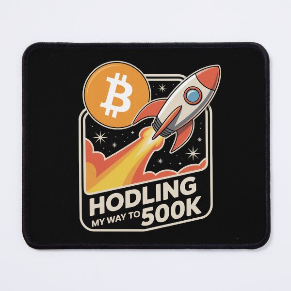 Item preview, HODLing my way to 500k, bitcoin to the moon, bitcoin crypto designed and sold by NoetherSym.