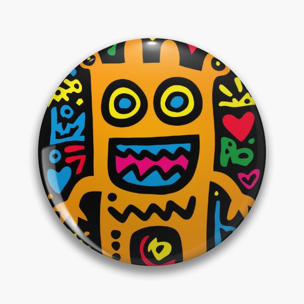 Item preview, Orange Funky Neon Alien – Pop Art Creature with Zigzag Smile designed and sold by Moisky Patterns.