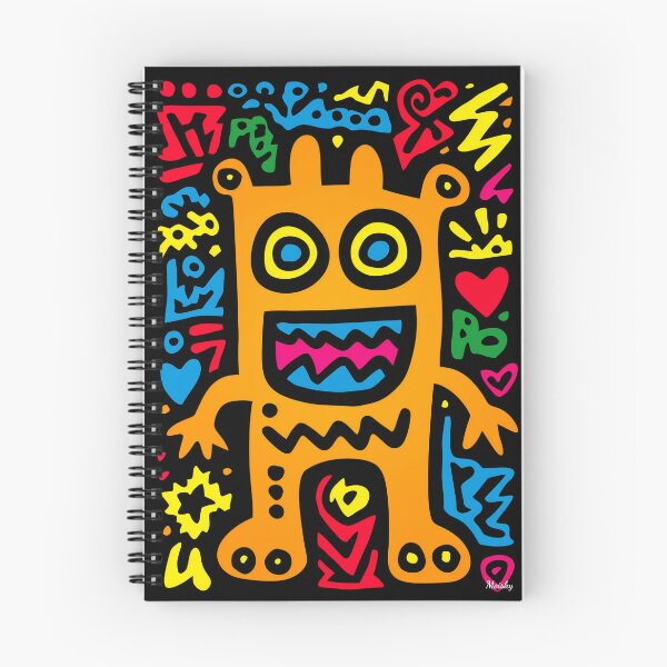 Item preview, Orange Funky Neon Alien – Pop Art Creature with Zigzag Smile designed and sold by Moisky Patterns.