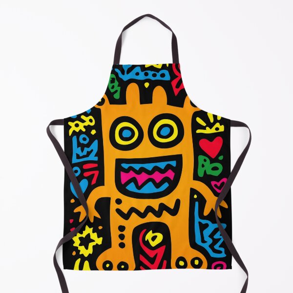 Item preview, Orange Funky Neon Alien – Pop Art Creature with Zigzag Smile designed and sold by Moisky Patterns.