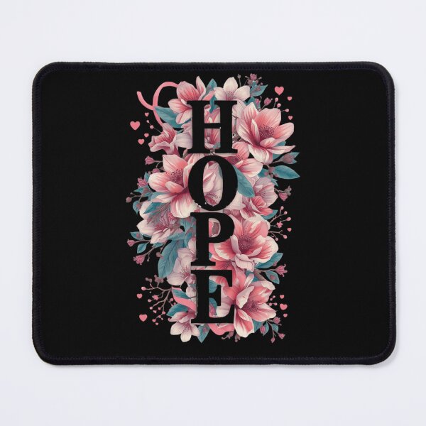 Item preview, Hope Floral Wall Art – Inspirational Word with Pink Flowers Botanical Typography Print designed and sold by FestivityFinds.