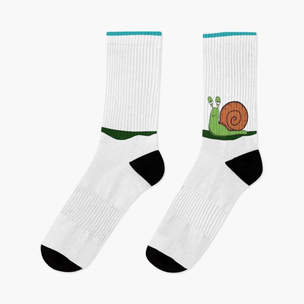 Item preview, Sleepy Smiling Snail Socks – Cute Hand-Drawn Design designed and sold by OOctopusStore.