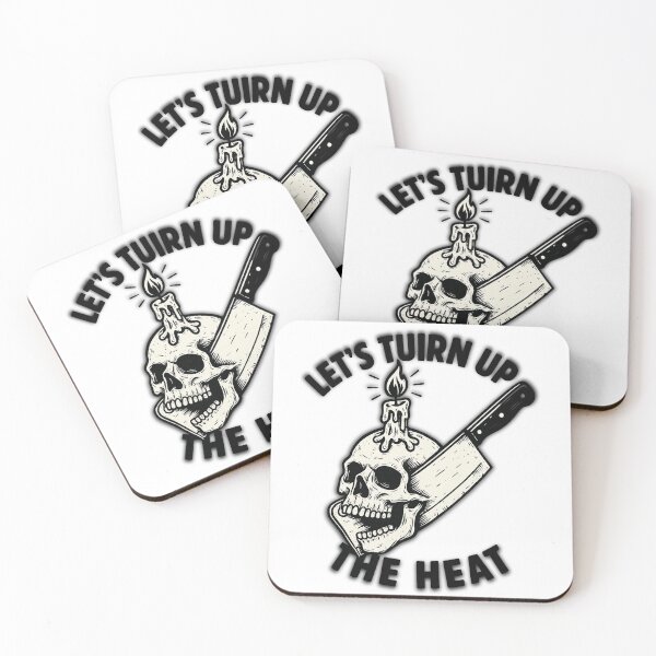 Item preview, Let’s Turn Up the Heat — Skull, Cleaver & Candle (Dark Kitchen Art) designed and sold by TrendTribeTP.
