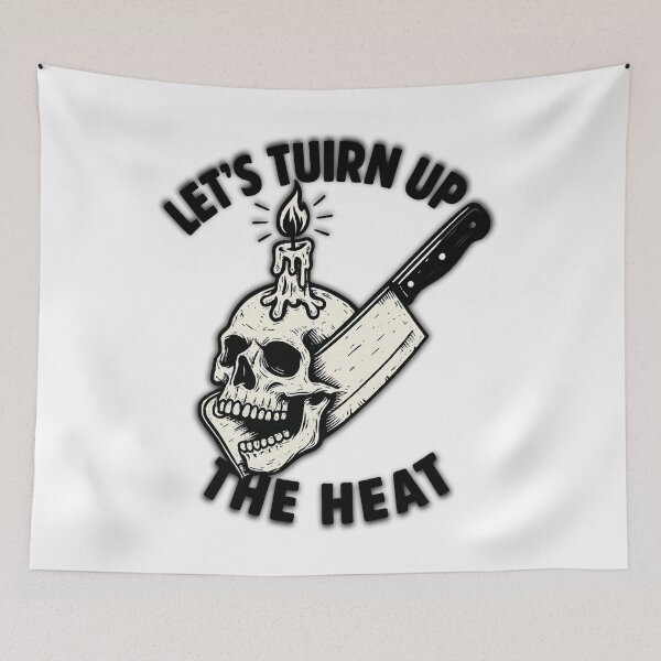 Item preview, Let’s Turn Up the Heat — Skull, Cleaver & Candle (Dark Kitchen Art) designed and sold by TrendTribeTP.