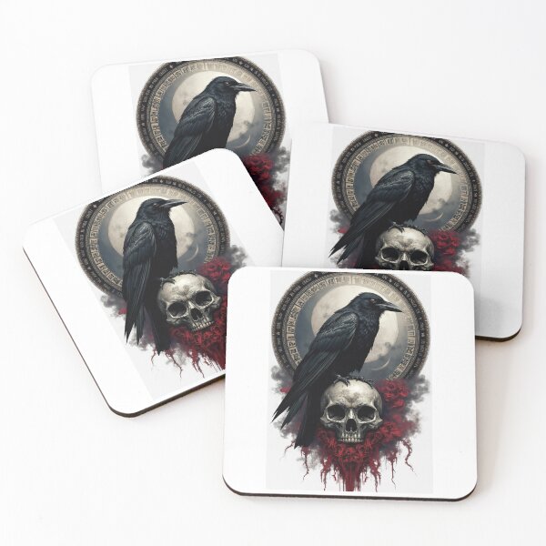 Item preview, Cuervo gótico sobre calavera – Símbolo ocultista oscuro designed and sold by SEBRYS.