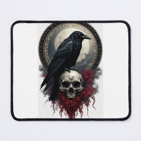 Item preview, Cuervo gótico sobre calavera – Símbolo ocultista oscuro designed and sold by SEBRYS.