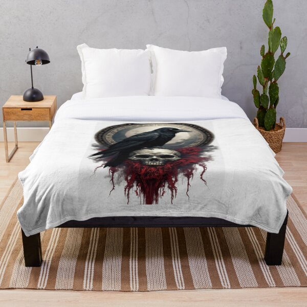 Item preview, Gothic Raven on Skull – Dark Occult Symbol designed and sold by SEBRYS.
