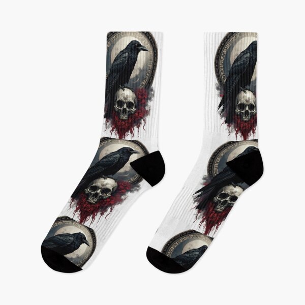 Item preview, Gothic Raven on Skull – Dark Occult Symbol designed and sold by SEBRYS.