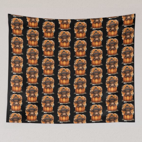 Item preview, Cute Highland Cow Pumpkin Sticker – Cozy Autumn Fall Aesthetic Farm Animal Design designed and sold by FestivityFinds.