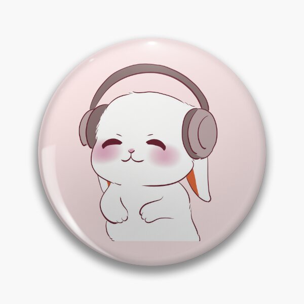 Item preview, Rabbit wearing headphones listening to music designed and sold by MellowMayStudio.