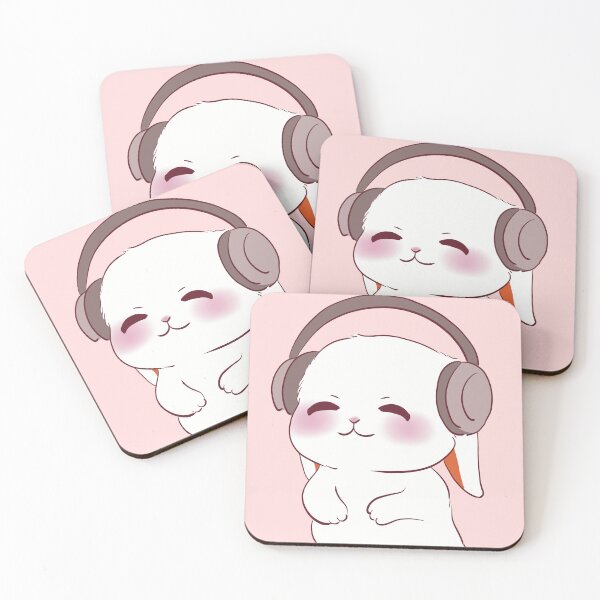 Item preview, Rabbit wearing headphones listening to music designed and sold by MellowMayStudio.