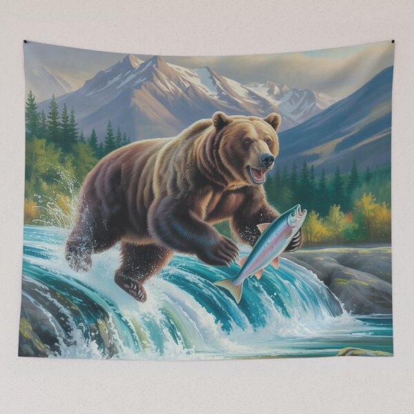 Item preview, Yukon River - Bear fish lover designed and sold by DamioPolArt.