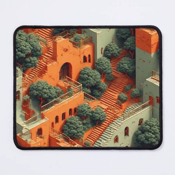 Item preview, Surreal Terraced Village with Trees and Stairways designed and sold by Virtuals1.