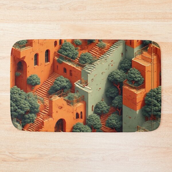 Item preview, Surreal Terraced Village with Trees and Stairways designed and sold by Virtuals1.