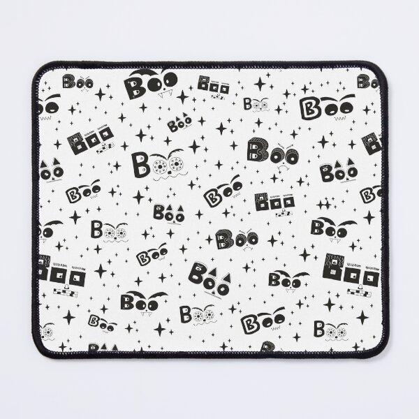Item preview, Halloween Black Boo crazy faces designed and sold by MoorePatterns.