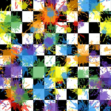 Artwork thumbnail, Splatter Paint Checkered Pattern by RoserinArt
