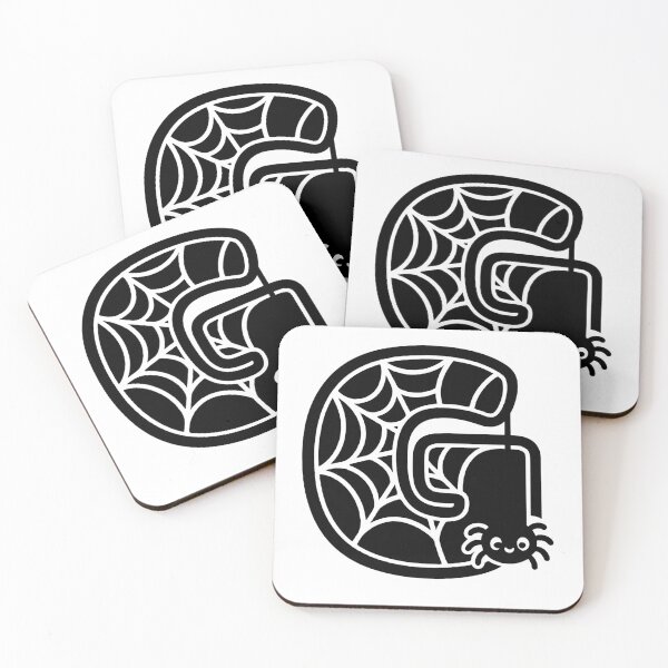 Item preview, Halloween Letter G – Black Spider Web Kawaii Cartoon designed and sold by PrintCreations9.