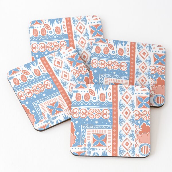 Item preview, Red Blue Pattern Mashup  designed and sold by Patternandflow.