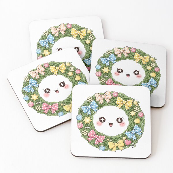 Item preview, Cute Kawaii Christmas Wreath designed and sold by istoriadesign.