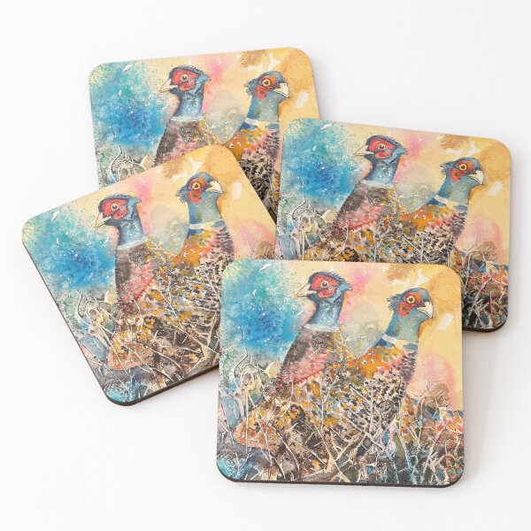 Item preview, Whacky pheasants in the bush inspired by Jean Haines designed and sold by jocemarks.