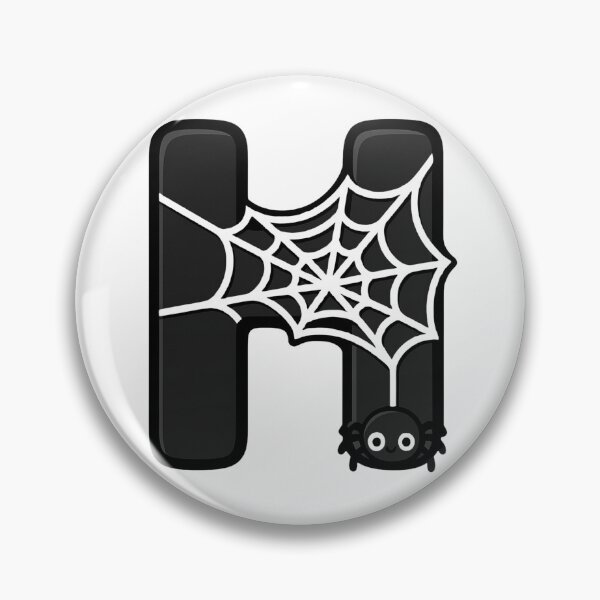 Item preview, Halloween Letter H – Black Spider Web Kawaii Cartoon designed and sold by PrintCreations9.