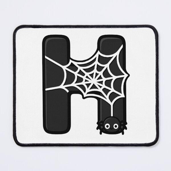 Item preview, Halloween Letter H – Black Spider Web Kawaii Cartoon designed and sold by PrintCreations9.