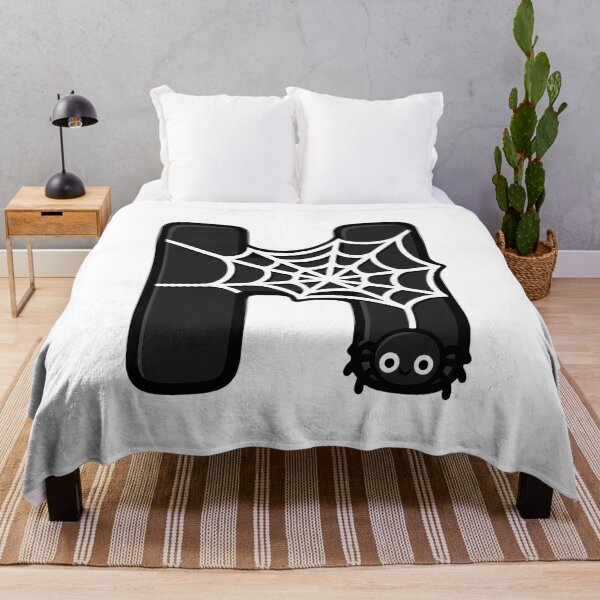 Item preview, Halloween Letter H – Black Spider Web Kawaii Cartoon designed and sold by PrintCreations9.