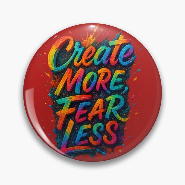 Item preview, Create More, Fear Less – Artistic Splash Typography designed and sold by NeonCore.