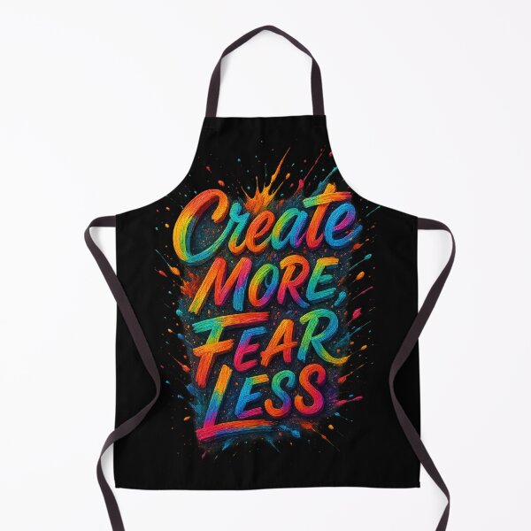 Item preview, Create More, Fear Less – Artistic Splash Typography designed and sold by NeonCore.